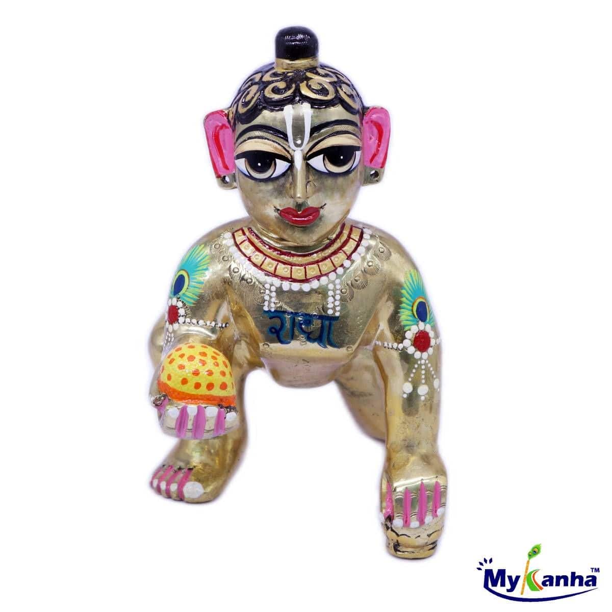 Heavy Decorated Brass Laddu Gopal Ji Baal Roop Idols